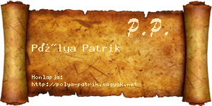 Pólya Patrik névjegykártya